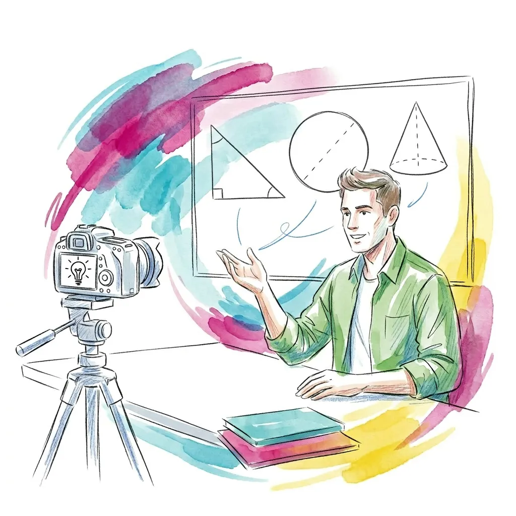 Independent educator recording a lesson